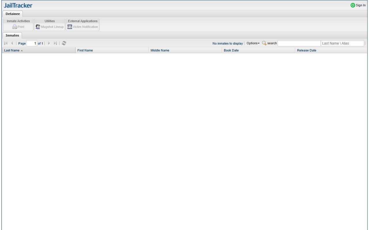 Hillsdale County JailTracker public inmate roster search screen
