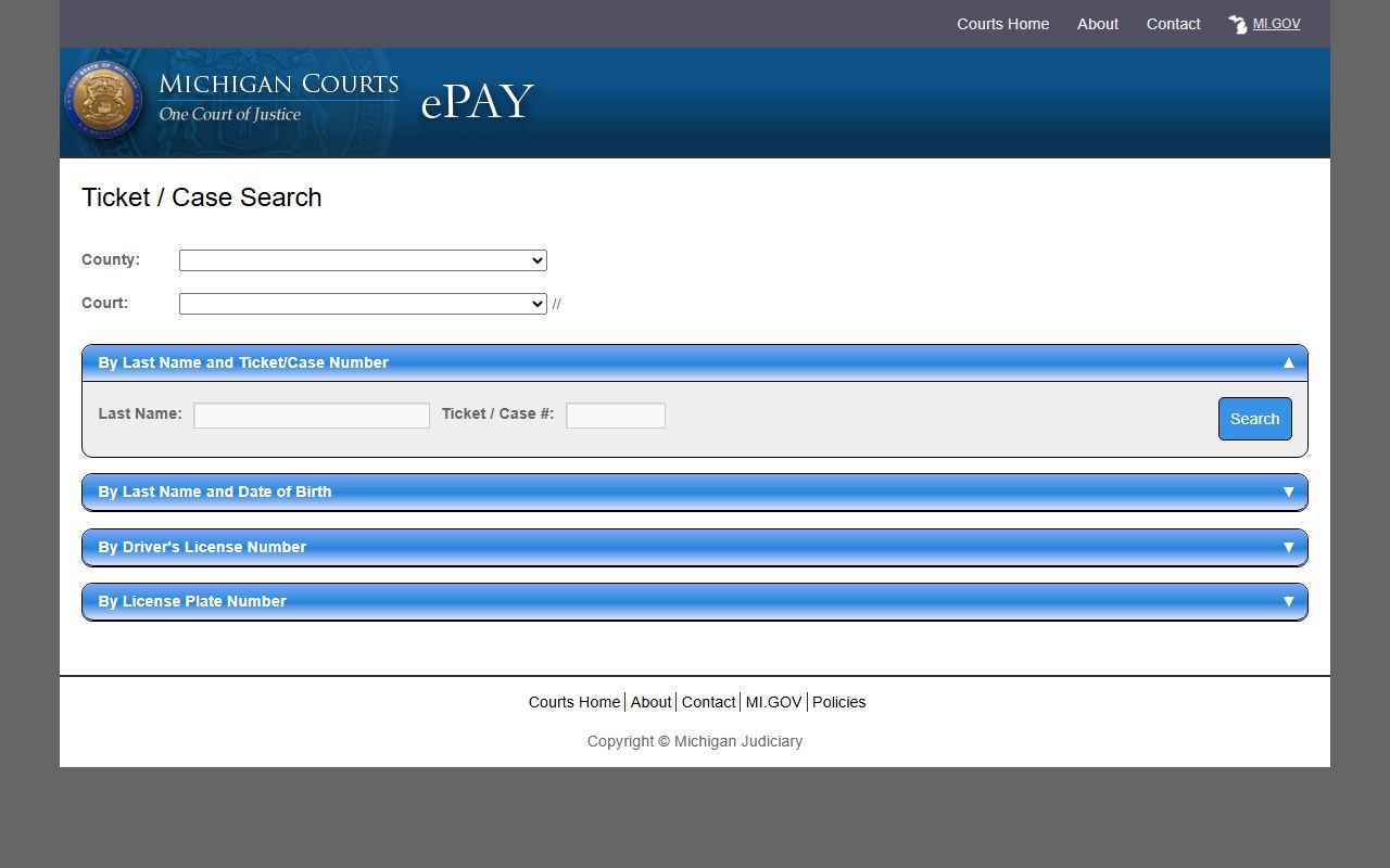 Hillsdale County traffic court records ticket search and payment portal
